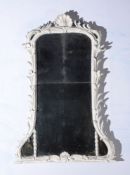 A George III cream painted wall mirror, circa 1760