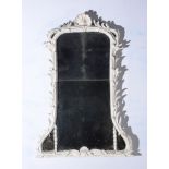 A George III cream painted wall mirror, circa 1760