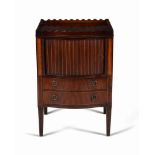 A George III mahogany and boxwood strung night commode, circa 1790