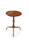 A George III mahogany and tulipwood banded tripod occasional table, circa 1790