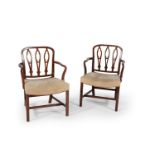 A pair of George III mahogany armchairs, circa 1760