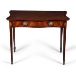 A George III mahogany and inlaid serpentine side table, circa 1790