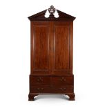 A George II mahogany clothes press, probably Irish, circa 1760