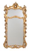 A George IV carved giltwood wall mirror, circa 1825
