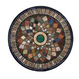 A pair of circular specimen marble pietra dura table tops