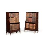 A pair of George III mahogany waterfall bookcases, by Gillows, circa 1800