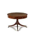A George III mahogany drum library table, circa 1800