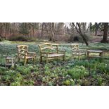 A suite of bamboo garden seat furniture