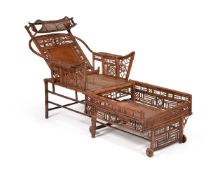 A Chinese Export 'Brighton Pavilion' bamboo adjustable day bed, circa 1815