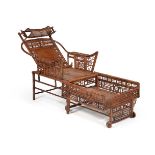A Chinese Export 'Brighton Pavilion' bamboo adjustable day bed, circa 1815