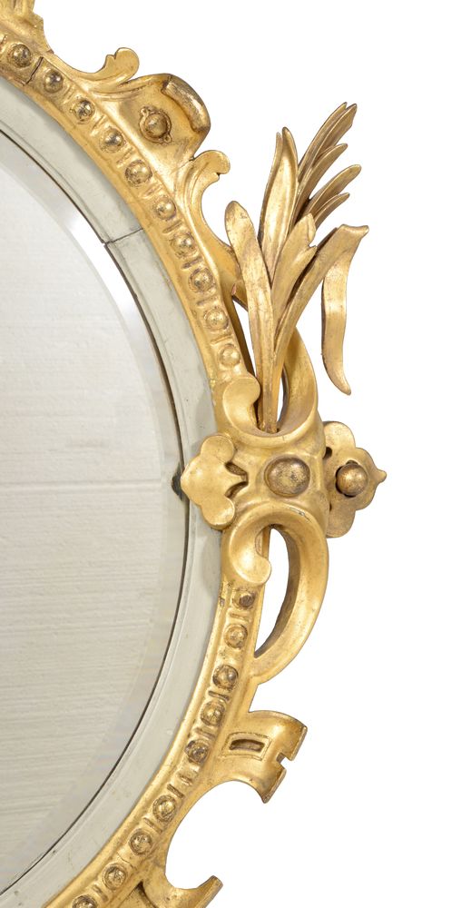 A Victorian giltwood circular wall mirror, in late 18th century style, circa 1860 - Image 3 of 4