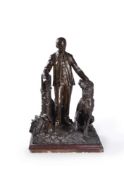λ Pierre Vaudrey (French, 1873-1951), a patinated bronze model of the grave monument