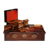 A Victorian coromandel games box or 'Royal Cabinet of Games' compendium, circa 1860