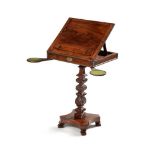 ϒ An Anglo-Indian figured mahogany and rosewood crossbanded reading or occasional table, circa 1815