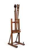 An oak height and angle adjustable artist's easel, , late 19th/early 20th century