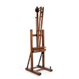 An oak height and angle adjustable artist's easel, , late 19th/early 20th century