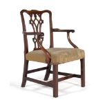 A George III mahogany armchair, circa 1760