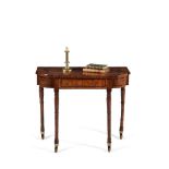 A George III burr yew breakfront side table, circa 1810