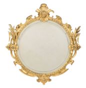 A Victorian giltwood circular wall mirror, in late 18th century style, circa 1860