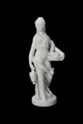 Manner of Claude Michel, called Clodion (1738-1814), a sculpted white marble model of a Vestal Virgi