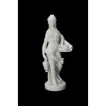 Manner of Claude Michel, called Clodion (1738-1814), a sculpted white marble model of a Vestal Virgi