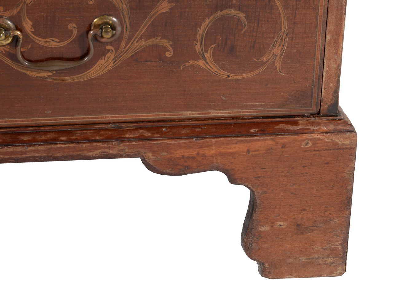 A George III mahogany and marquetry inlaid bureau bookcase, circa 1800 - Image 7 of 8