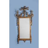 A Continental carved giltwood and gesso wall mirror, circa 1790-1820