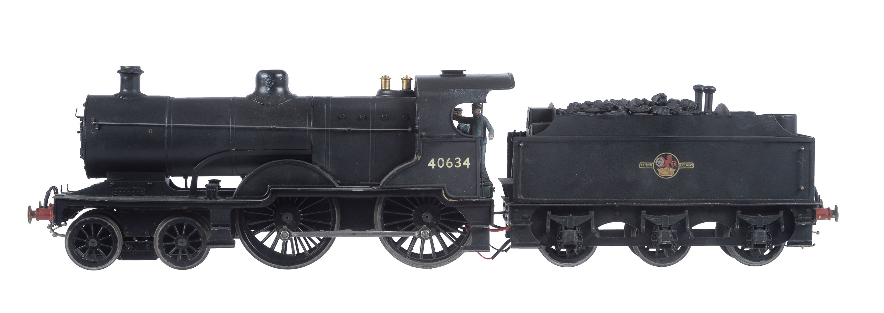 A 10mm scale gauge 1 model of a London Midland and Scottish 2P 4-4-0 tender locomotive No 40634