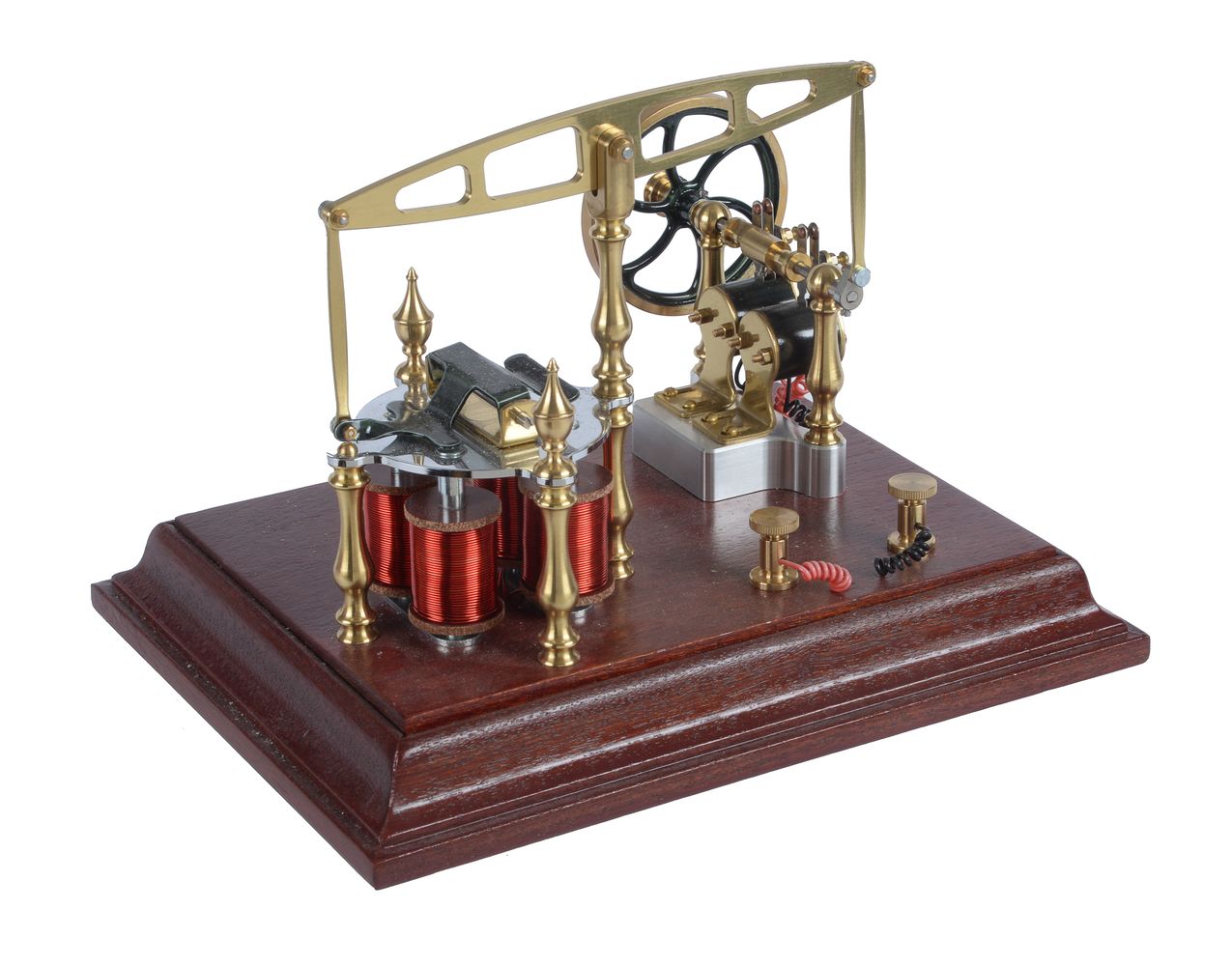 A model of an Old Model Company No 2 polished brass electronic driven beam engine - Image 4 of 4