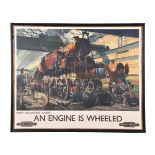 λ Terence Cuneo. (1907-1996) British Railways coloured lithograph print ‘An Engine is Wheeled’