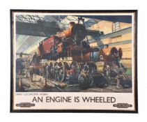 λ Terence Cuneo. (1907-1996) British Railways coloured lithograph print ‘An Engine is Wheeled’