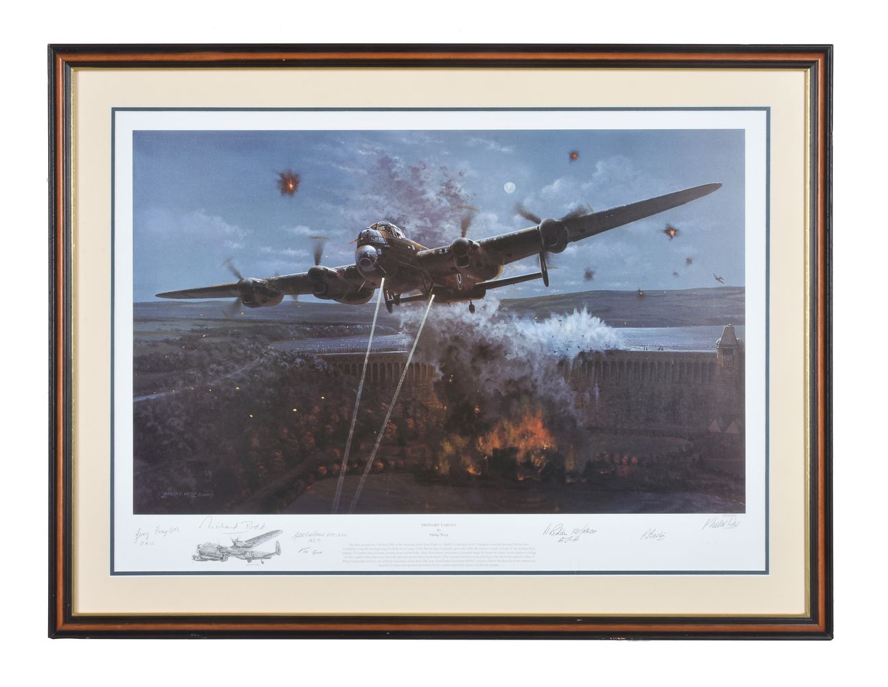 Avro Lancaster and Dambusters - after Phillip West 'Primary Target' photolithographic print