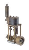 A model of a live steam four column vertical boat engine