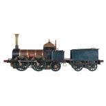 A well-engineered 5 inch gauge model of the 0-4-2 Liverpool and Manchester Railway tender locomotive