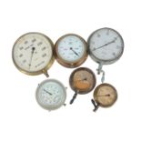 A collection of six marine gauges