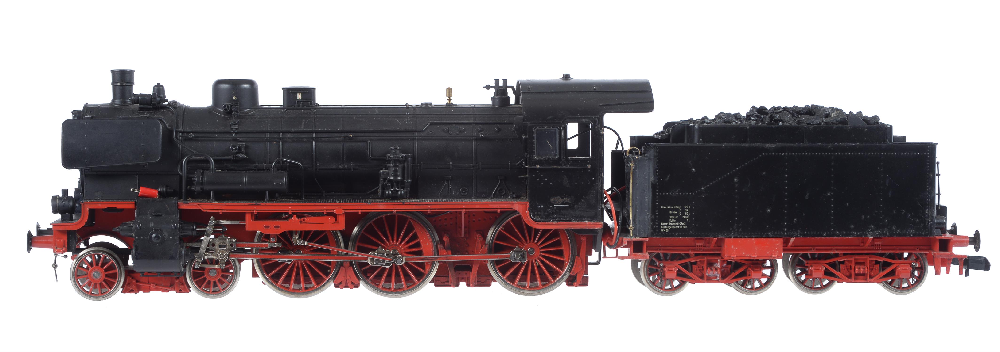 A 10mm scale gauge 1 Märklin model of a DB Prussian 4-6-0 P8 tender locomotive