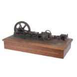 A vintage model of a live steam horizontal mill engine