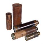 Three brass refracting telescopes, one signed for Shuttleworth, London, circa 1800