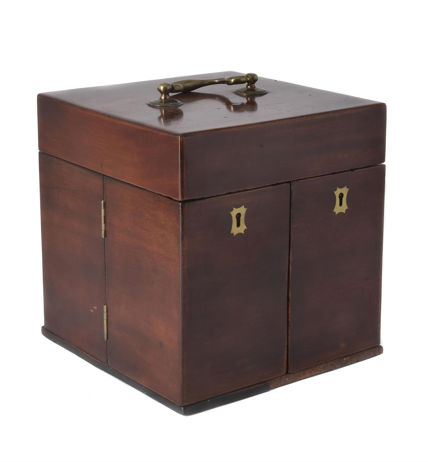 A George III mahogany portable apothecaries dispensing cabinet, unsigned, late 18th century - Image 2 of 2