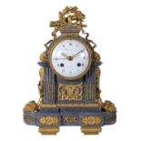 A French Louis XVI ormolu mounted marble calendar mantel clock, Martinet, London, late 18th century