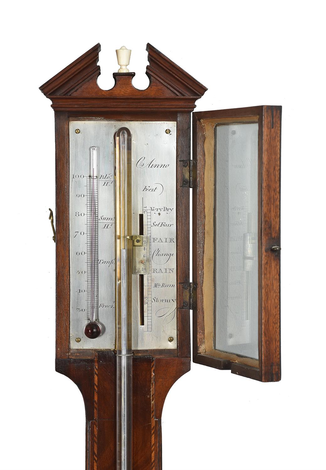 A George III mahogany mercury stick barometer, Charles Aiano, London, circa 1810 - Image 3 of 3