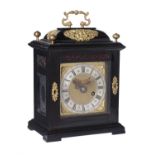 A small William III ebony quarter-repeating table timepiece , Samuel Watson, London, circa 1695