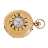 A Victorian 18ct gold keyless lever half-hunter pocket watch, J.W. Benson, London, 1916