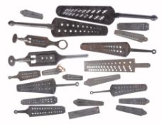 Nineteen clock and watchmaker’s screwplates, various makers, mid 19th century and later