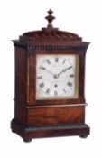 A William IV figured mahogany mantel timepiece, Watson, London, circa 1835