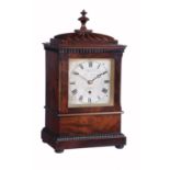 A William IV figured mahogany mantel timepiece, Watson, London, circa 1835