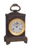 A fine French patinated bronze travelling clock, Le Roy and Fils, Paris, circa 1840