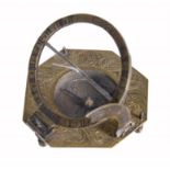 A German gilt brass portable equinoctial compass sundial , Ludwig T. Muller