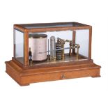 An oak cased barograph with thermometer, G. Lee and Son, Portsmouth, early 20th century
