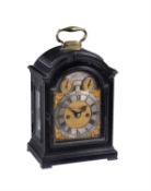 A fine and rare George II miniature ebony table clock, Henry Fish, London, mid 18th century